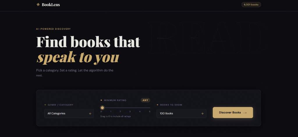 BookLens Project Screenshot